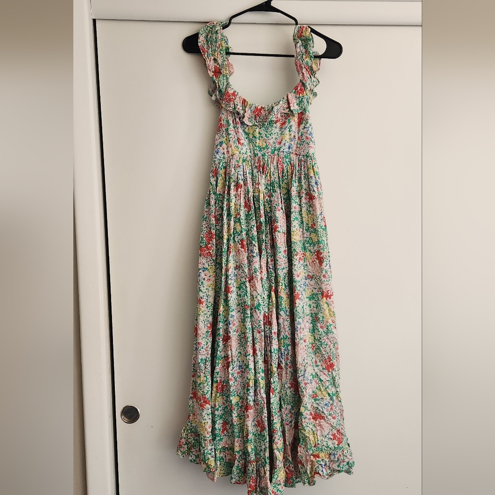 Green floral dress